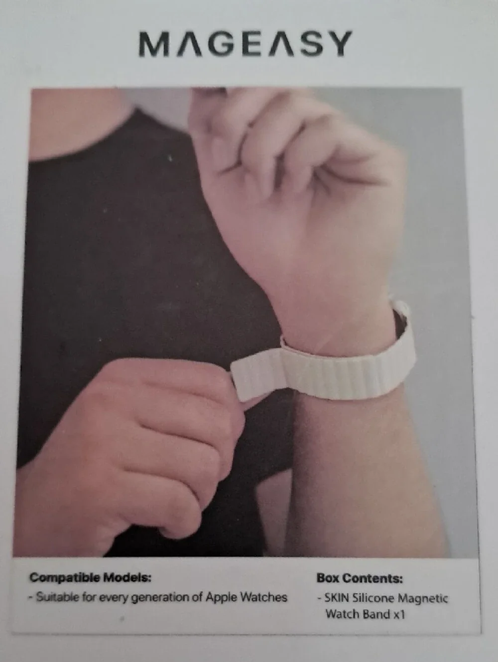 Magesy Cream Silicone Magnetic Watch Band for 44/45/49mm